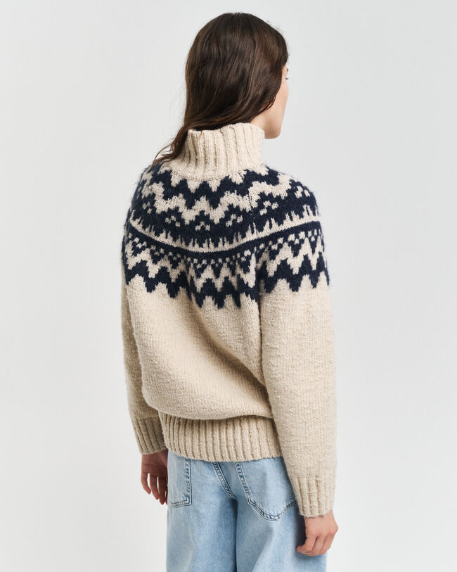Fair Isle sweater med rullekrave