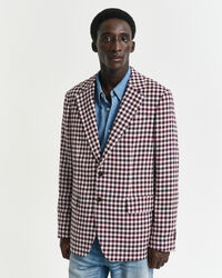 Regular fit ternet blazer i bomuldsblanding