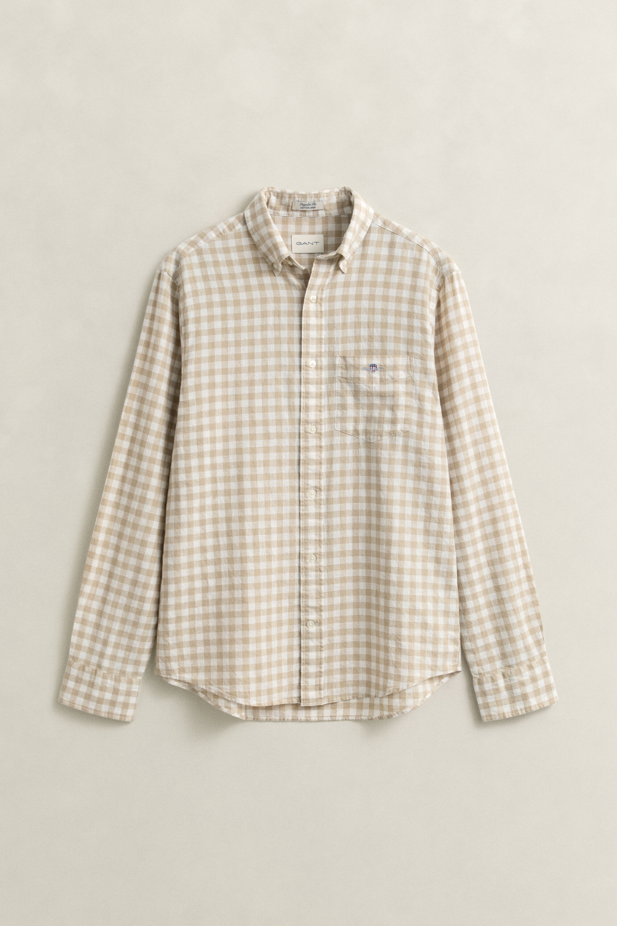 Gingham skjorte af hørblanding