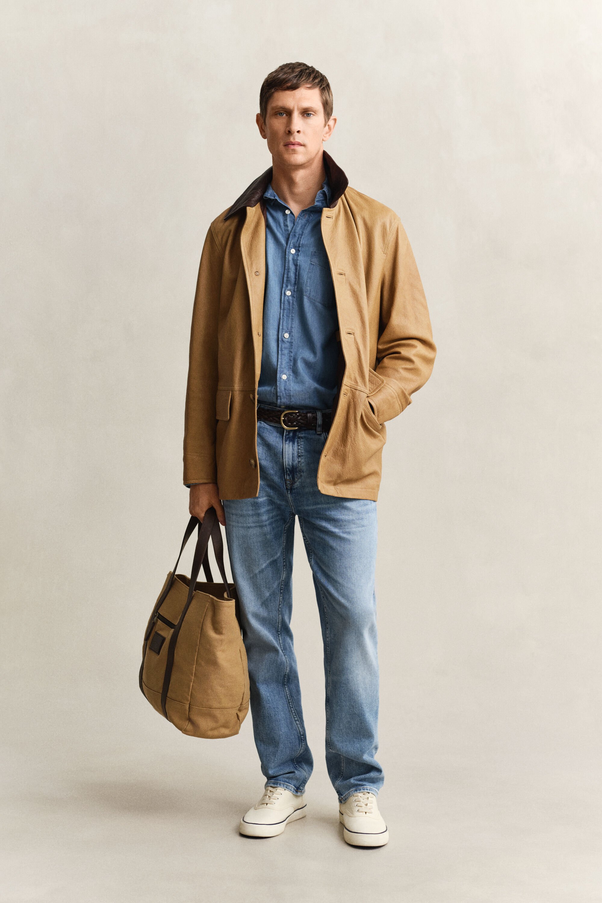 Regular fit indigo-skjorte