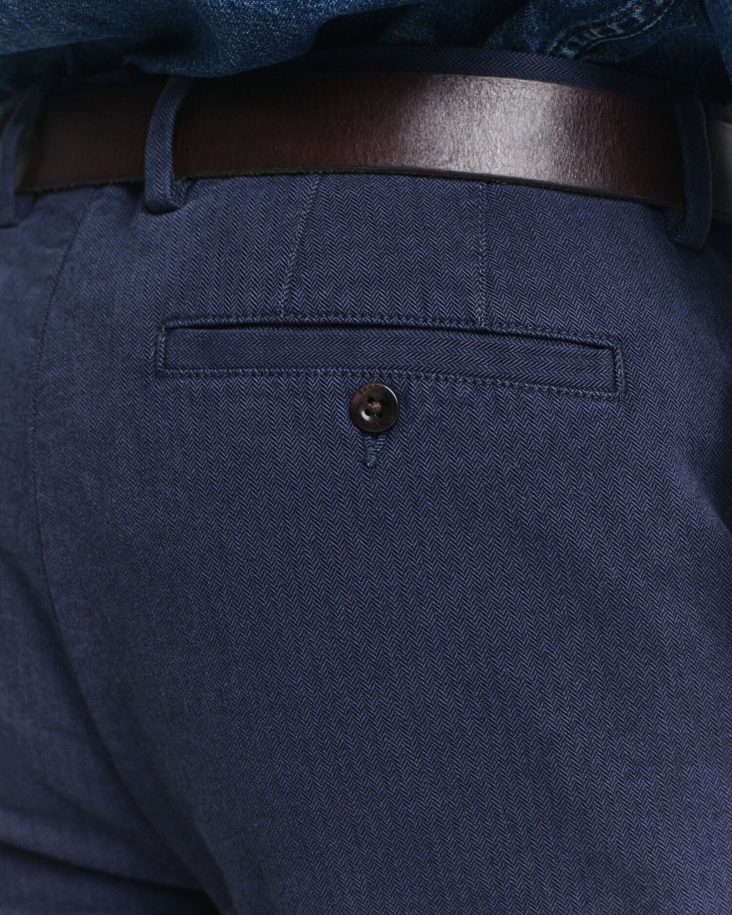 Slim fit bomuldsbukser med sildebensmønster