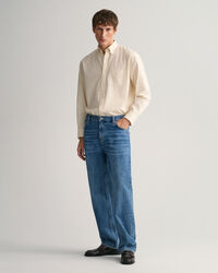 Relaxed fit stenvaskede jeans