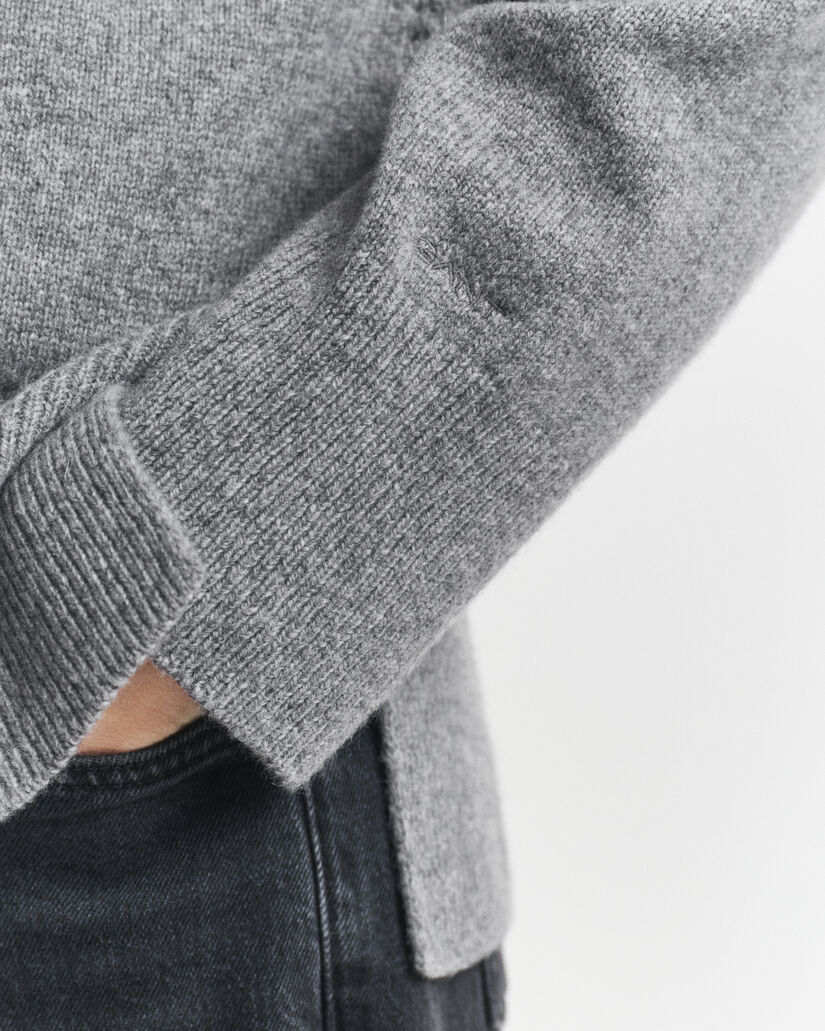 Sweater med crewneck i en blød uld- og kashmirblanding