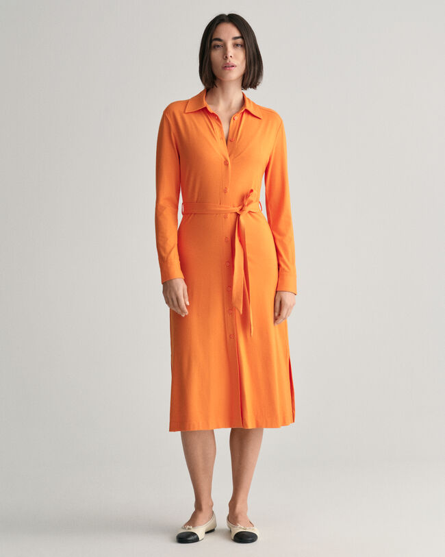 Slim fit jersey skjortekjole