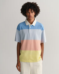 Retro blokstribet kort&aelig;rmet Rugger