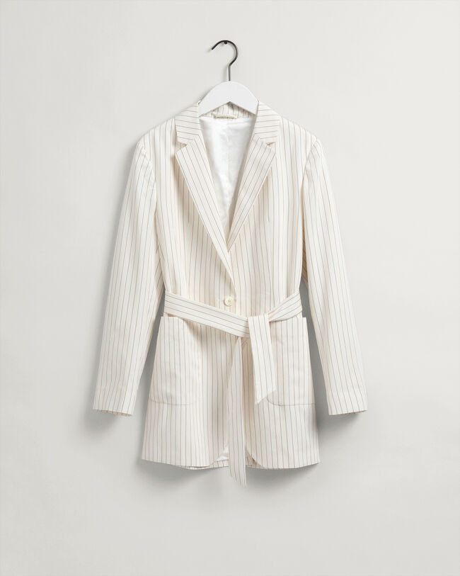 Pinstripe blazer med bælte