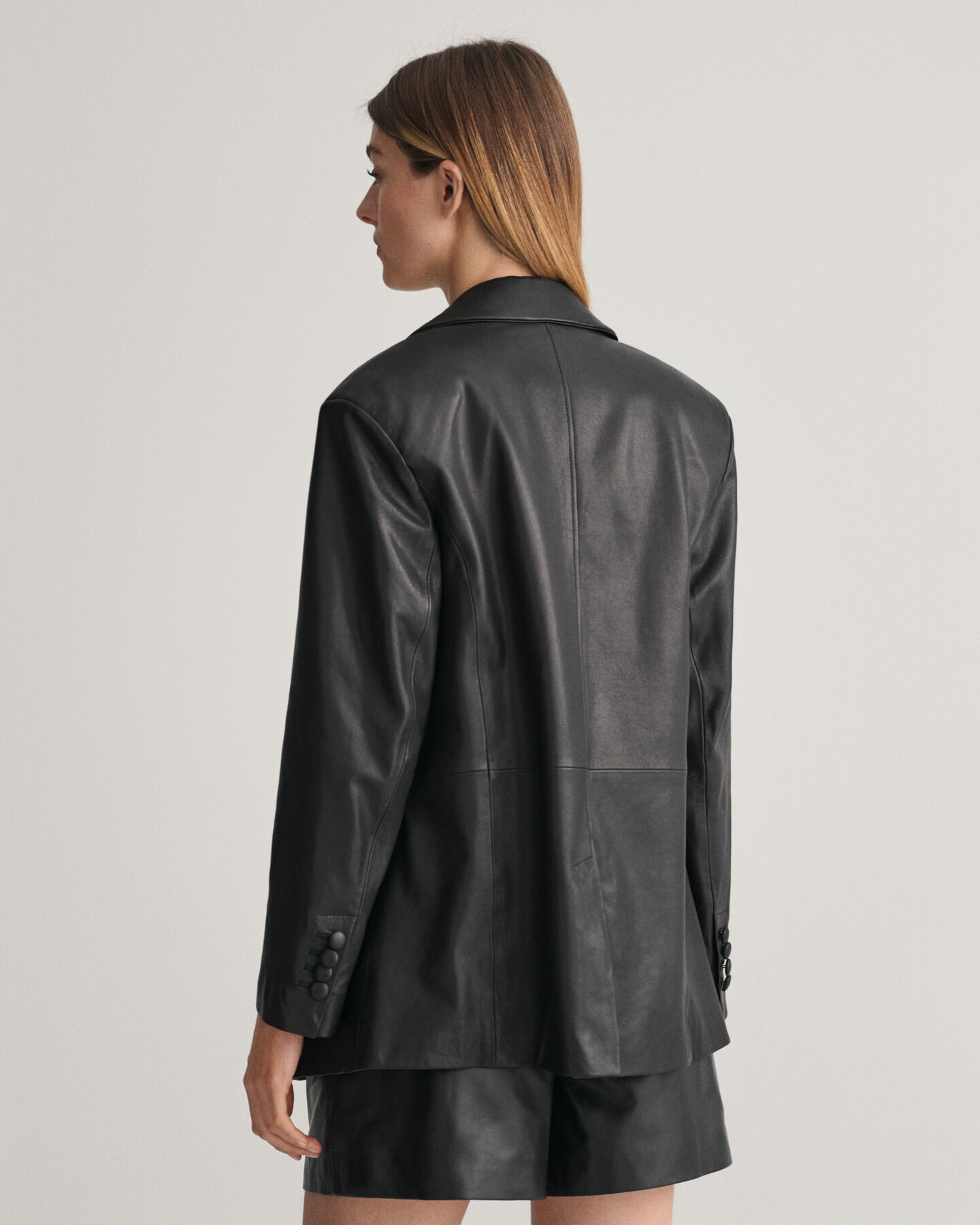 Regular fit læderblazer