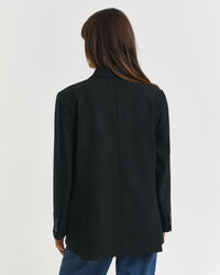 Relaxed fit dobbeltradet hopsack blazer i uldblanding