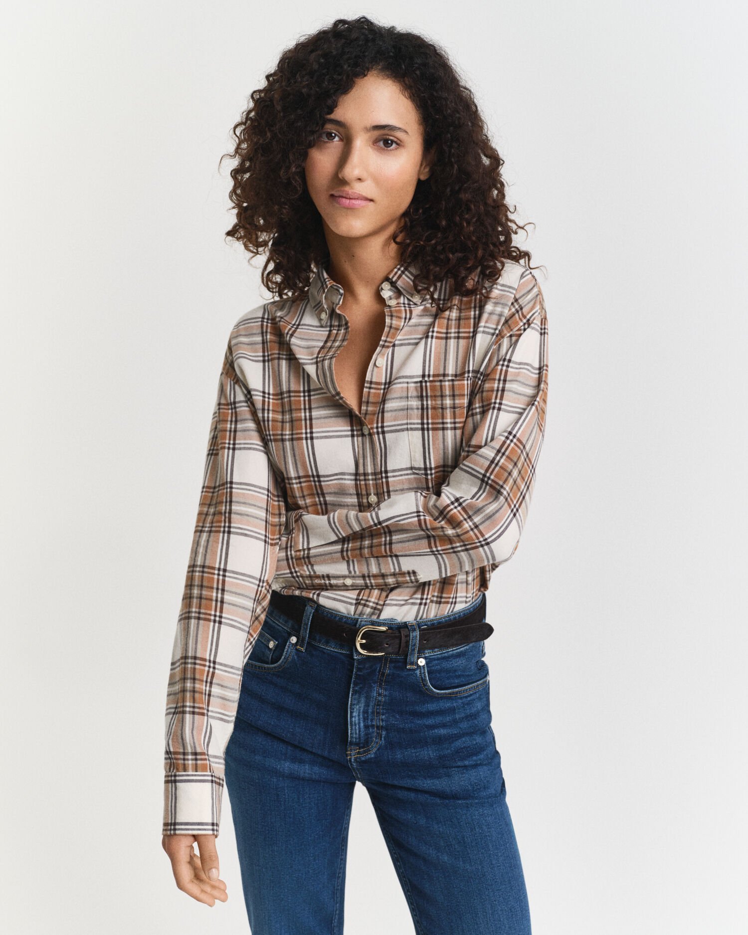 Relaxed fit ternet flannelskjorte
