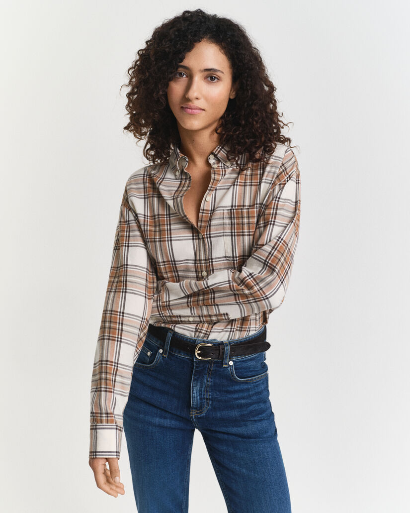 Relaxed fit ternet flannelskjorte