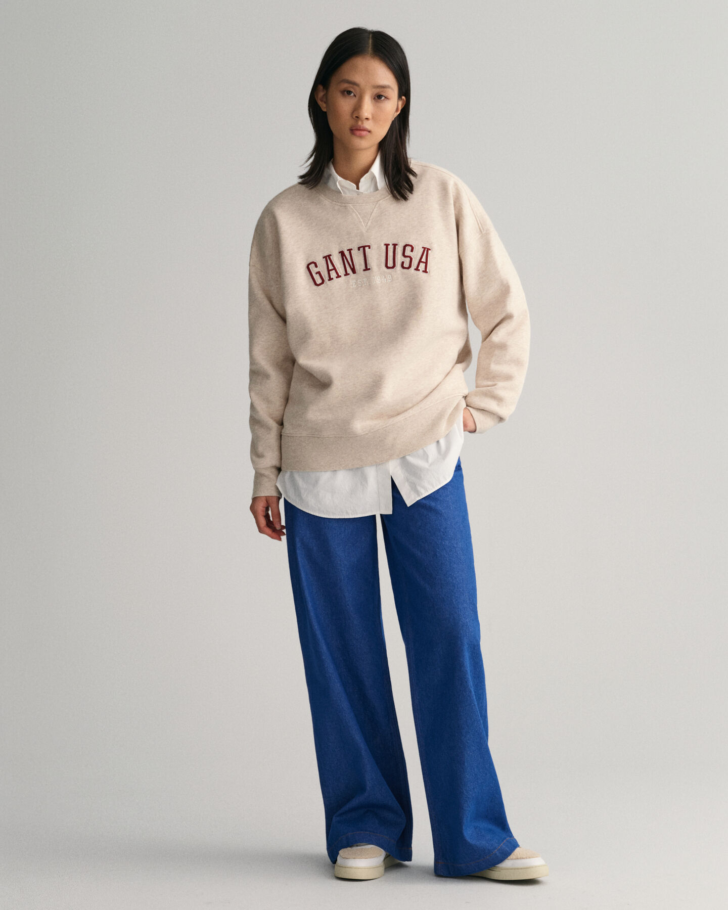 Oversized GANT USA sweatshirt med crewneck