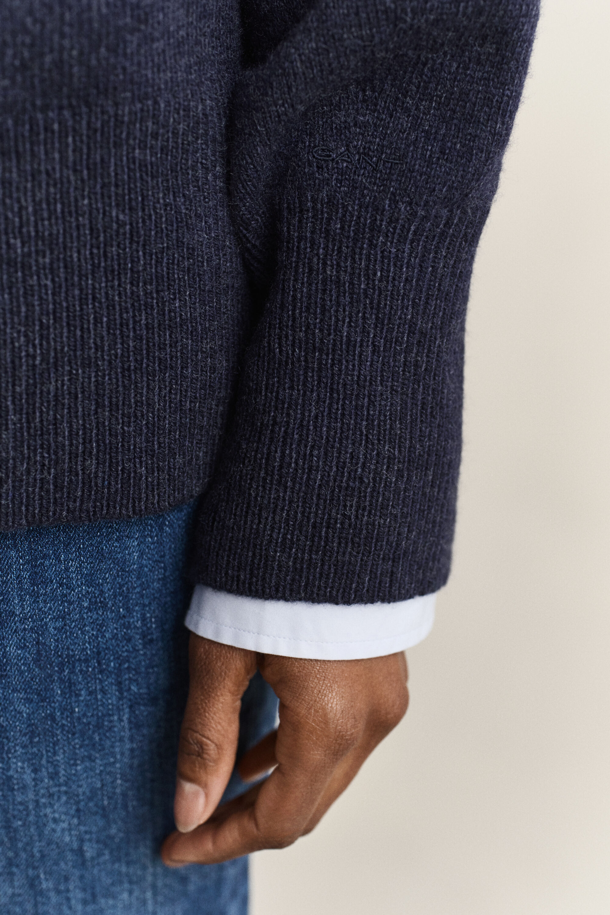 Crewneck sweater af uld og kashmir