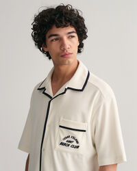 Relaxed fit Terry Cloth skjorte med korte ærmer