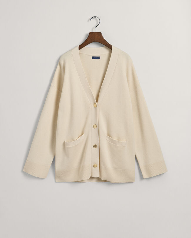 Relaxed fit cardigan med V-hals