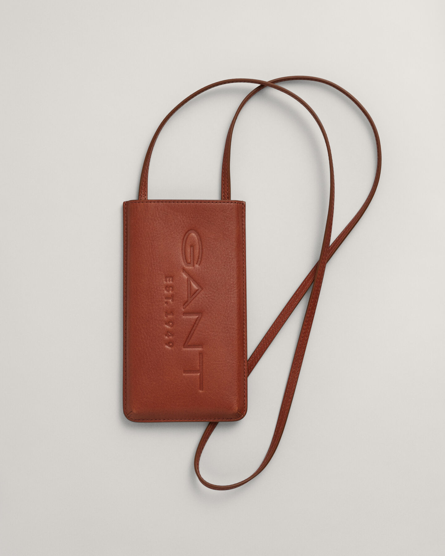 Mobiltaske af l&aelig;der