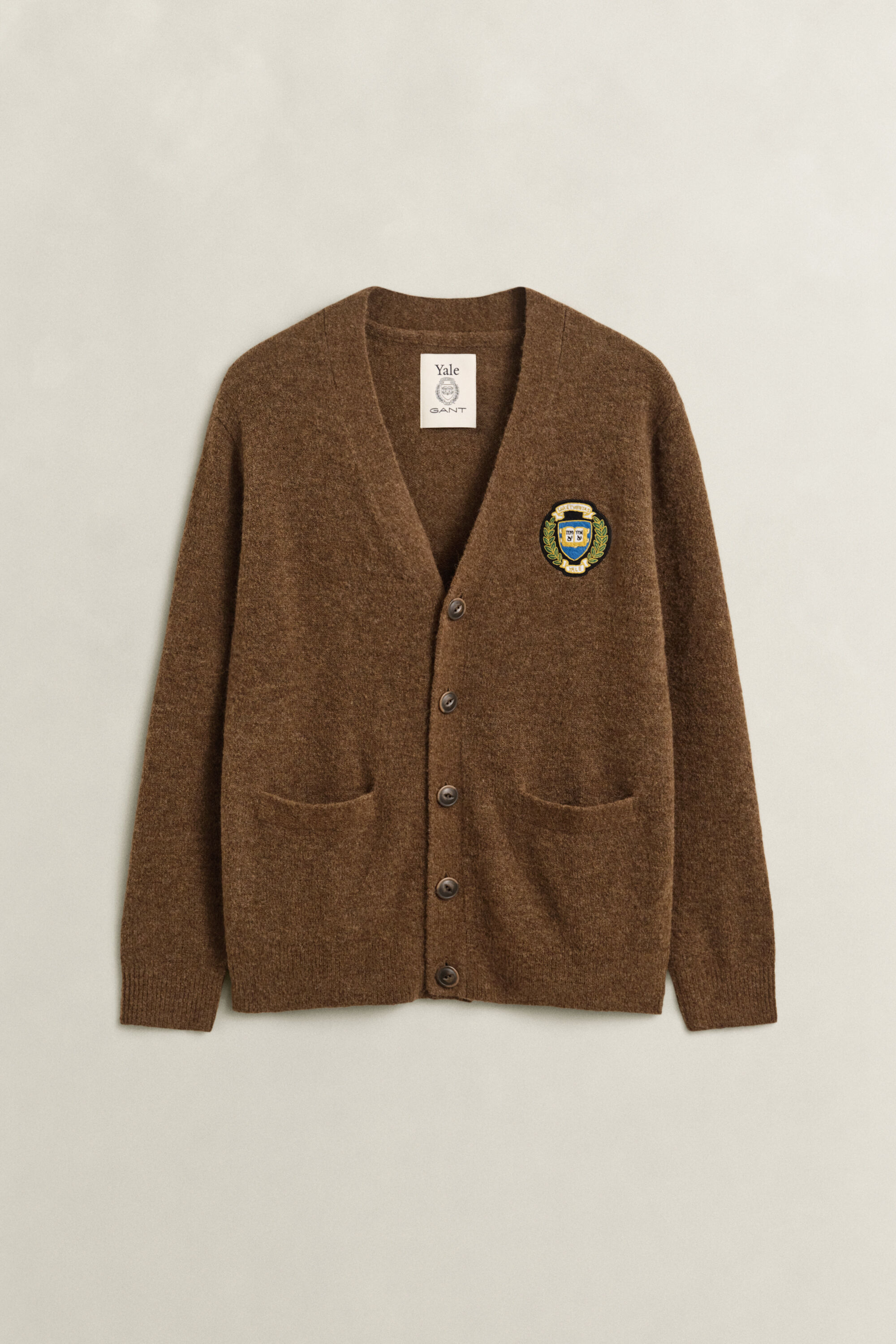 Gant x Yale cardigan i børstet uld