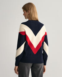 Crewneck sweater med farveblok