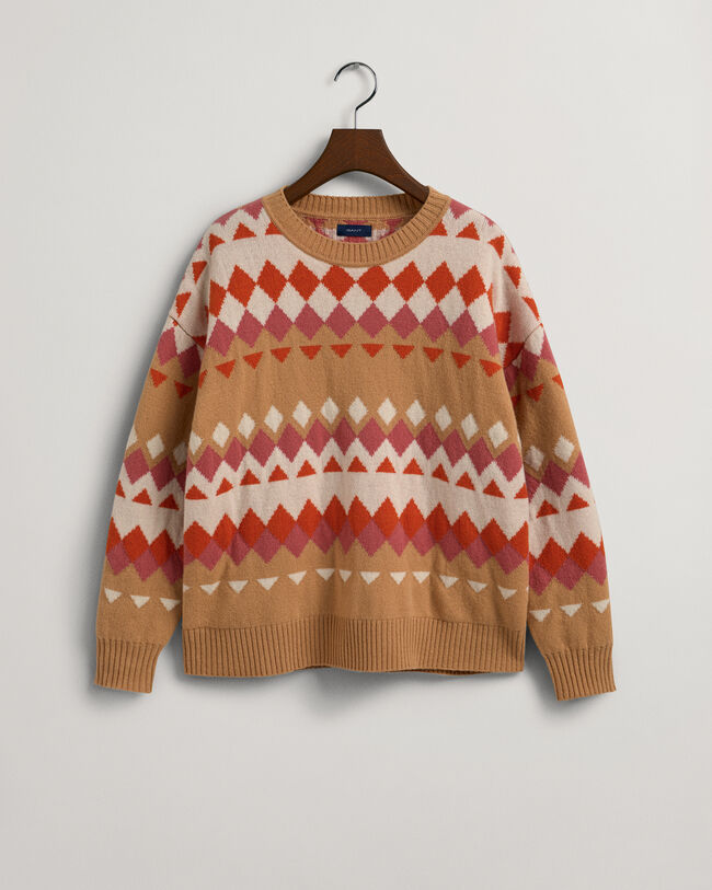 Fairisle sweater med crewneck