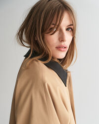 Bilfrakke med læderkrave