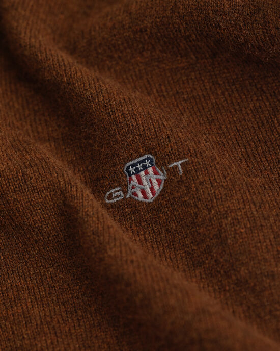 Sweater med V-hals af ekstra fin lammeuld