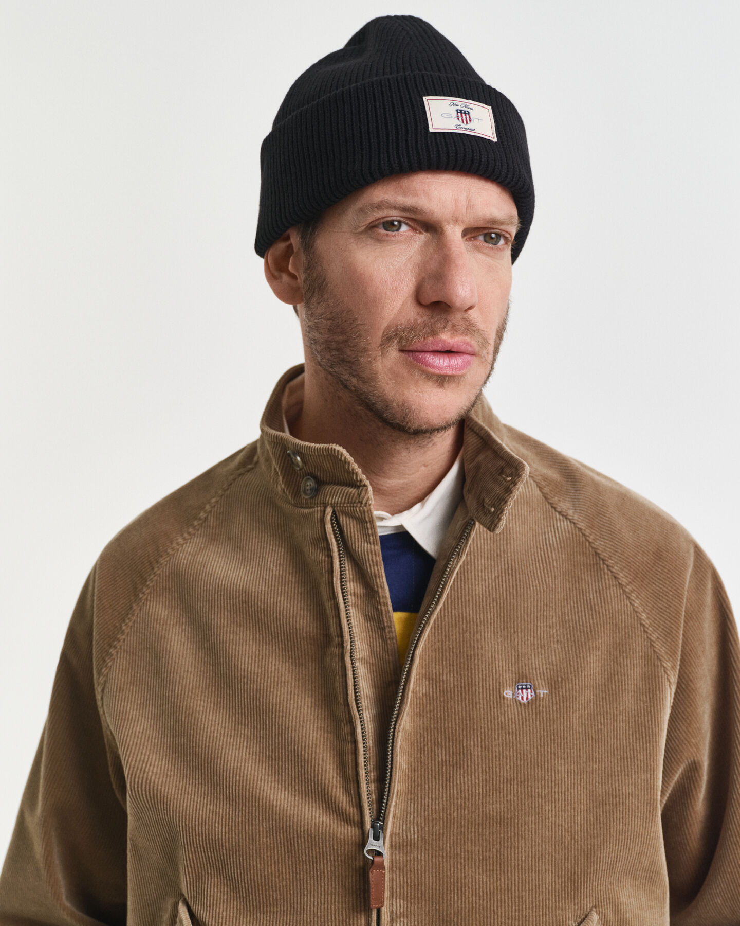 Harrington jakke i jernbanefløjl