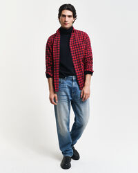 Regular fit ternet flannelskjorte