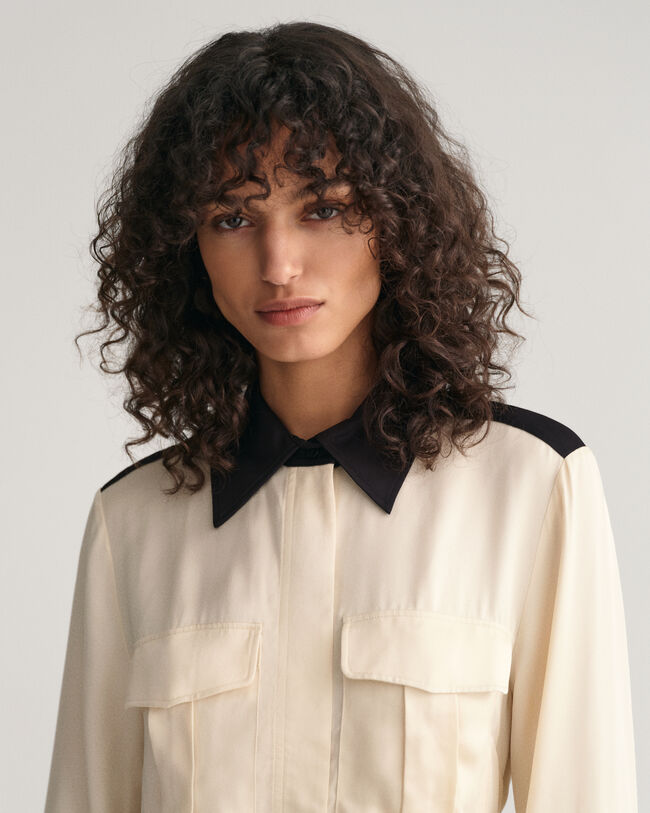 Skjortekjole med farveblokke