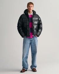 Skinnende pufferjakke med dun