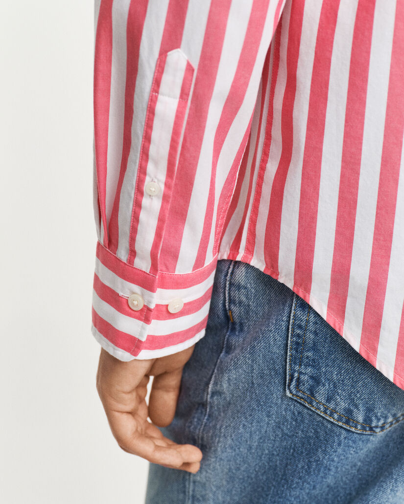 Regular fit stribet klassisk poplin-skjorte