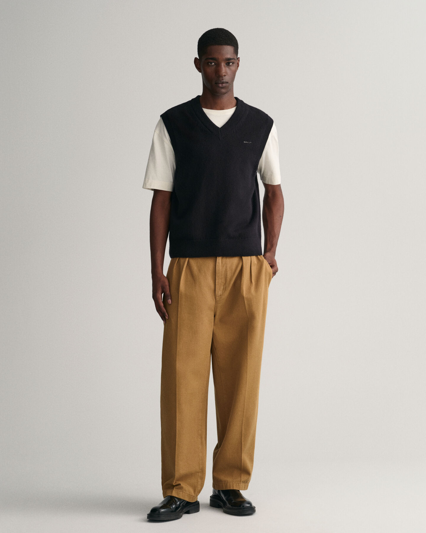 Vest i bomuld og uld