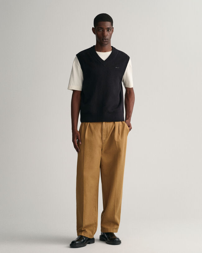 Vest i bomuld og uld