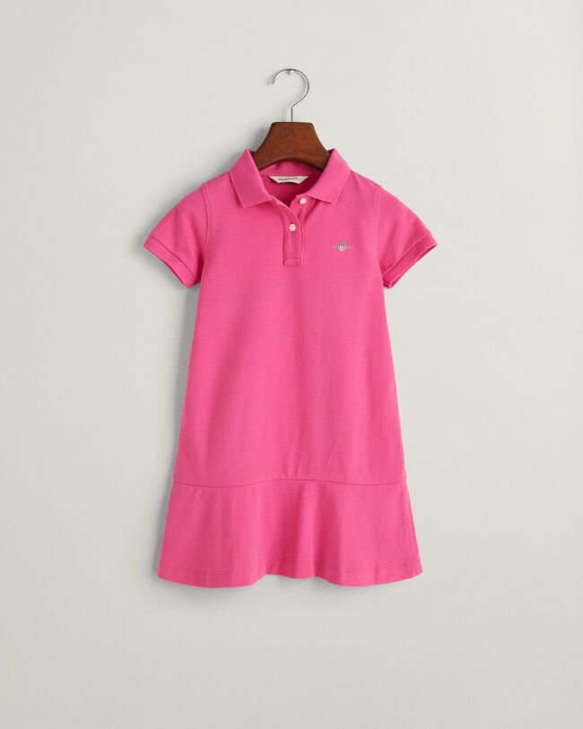 Girls piqu&eacute; fl&aelig;sekjole med korte &aelig;rmer