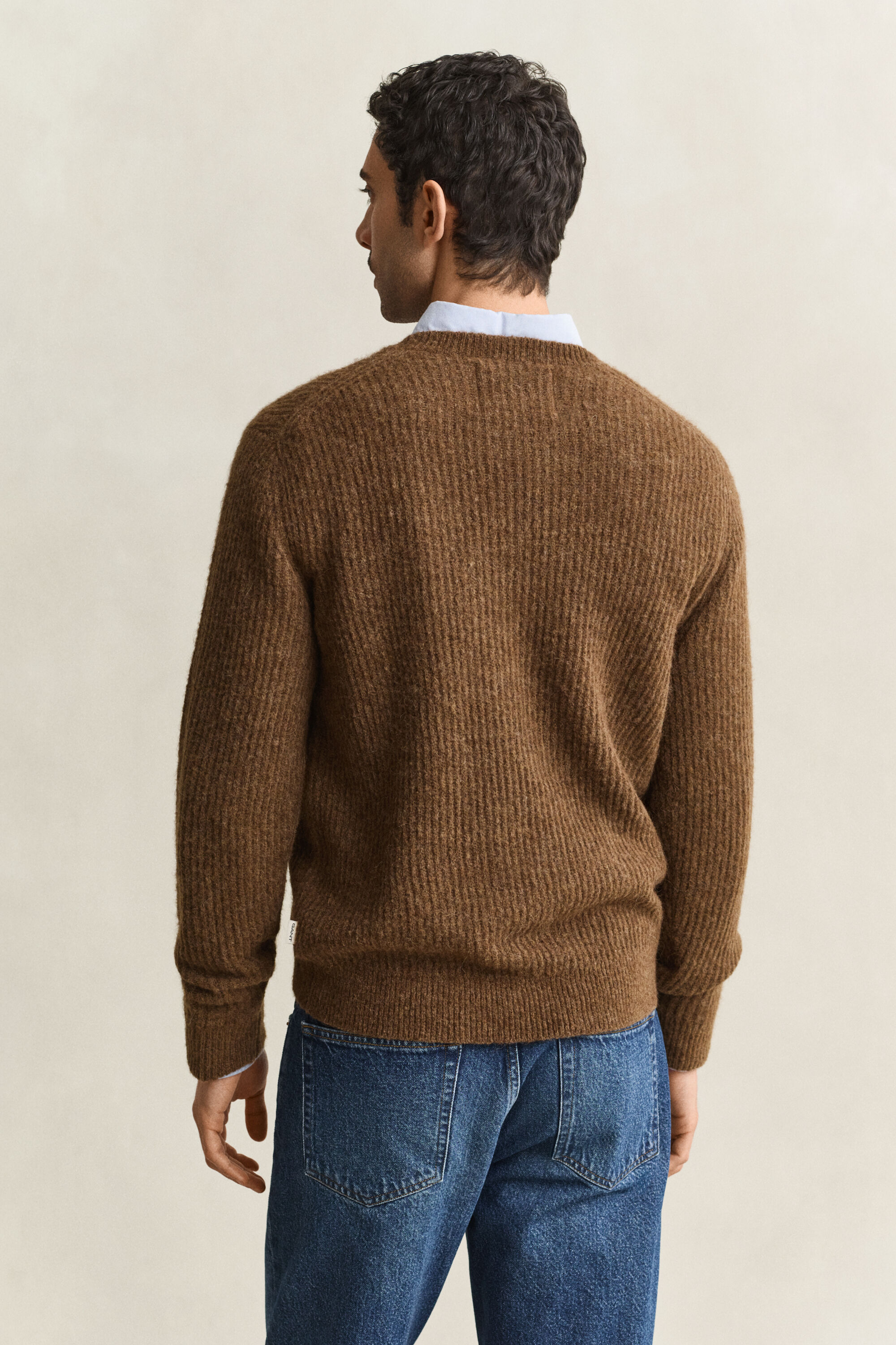 Sweater med crewneck i alpakauldblanding