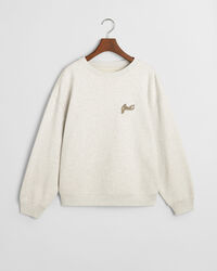 Sweatshirt med crewneck og skrift-grafik