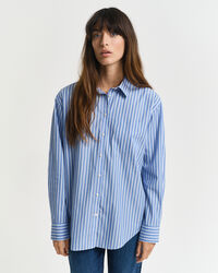 Relaxed fit klassisk stribet poplin-skjorte