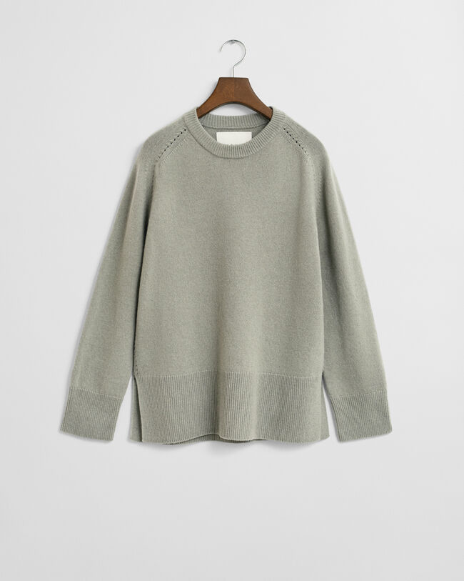 Sweater med crewneck i en blød uld- og kashmirblanding