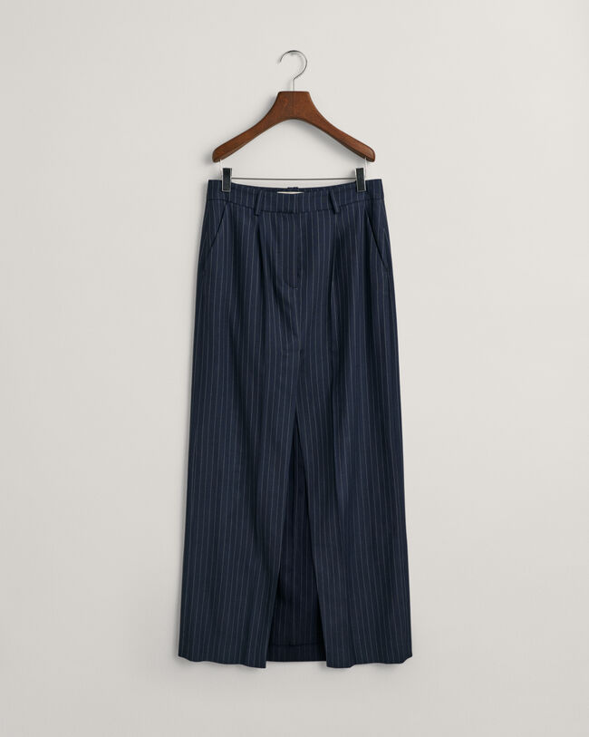 Plisseret Maxi nederdel med nålestriber