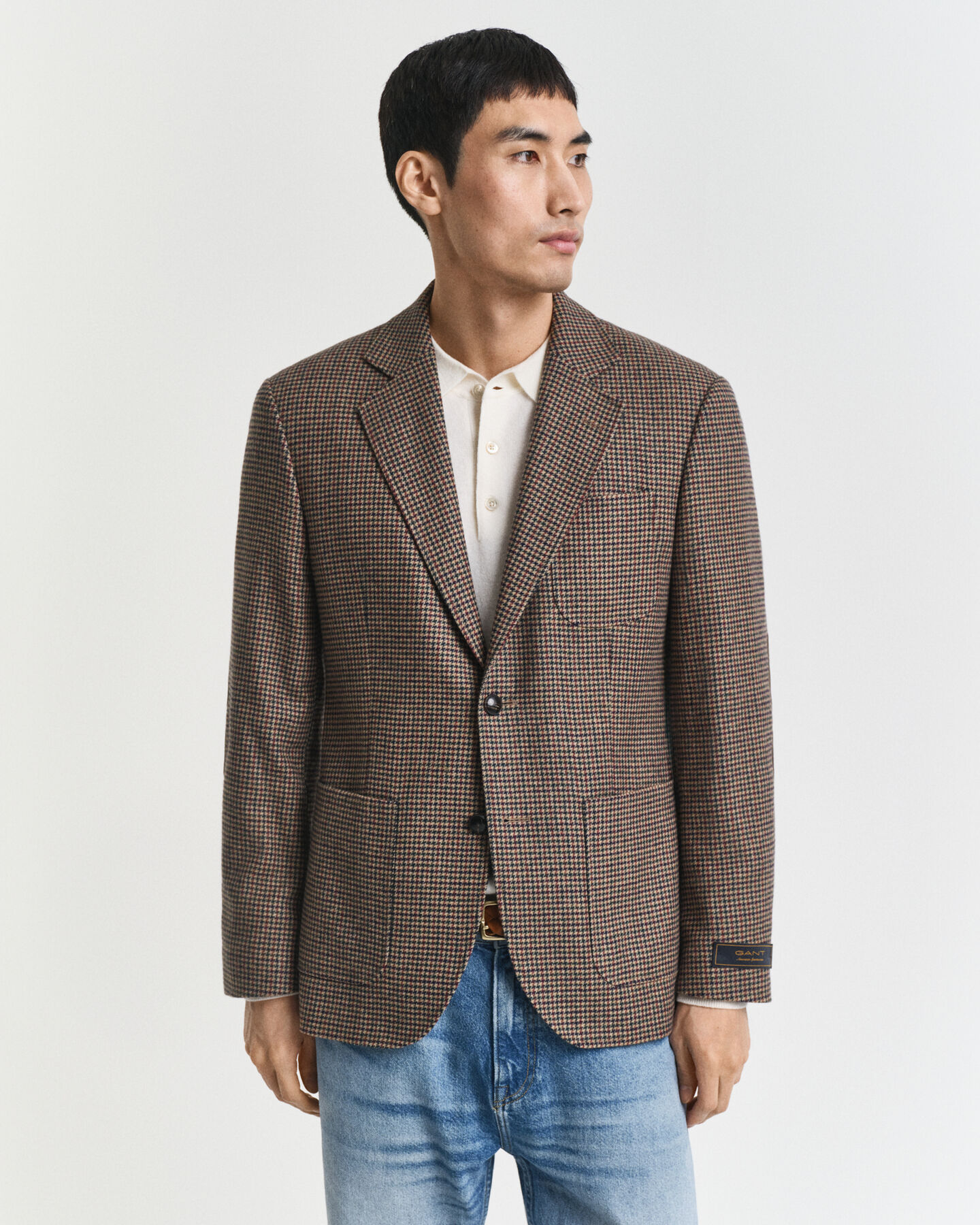 Slim fit houndstooth-ternet blazer