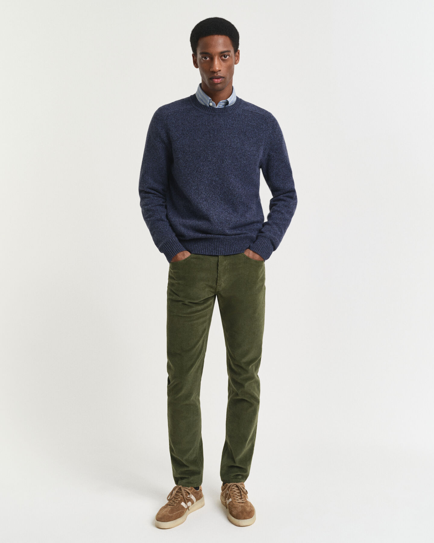 Slim fit jeans af jernbanefløjl