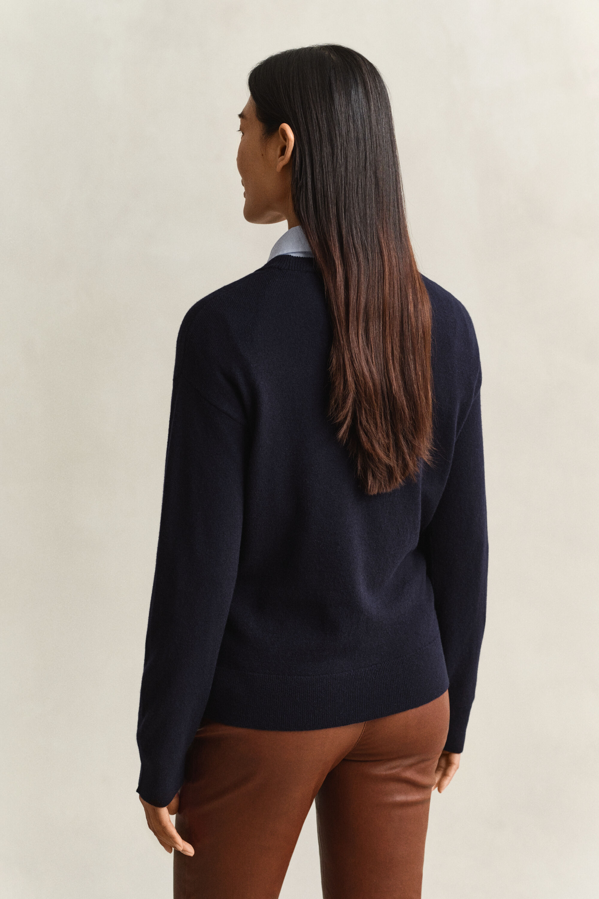 Crewneck sweater i ekstra fin lammeuld