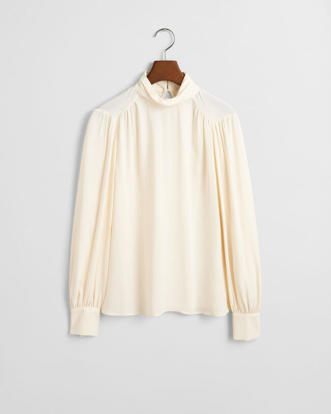 Bluse med mock-neck