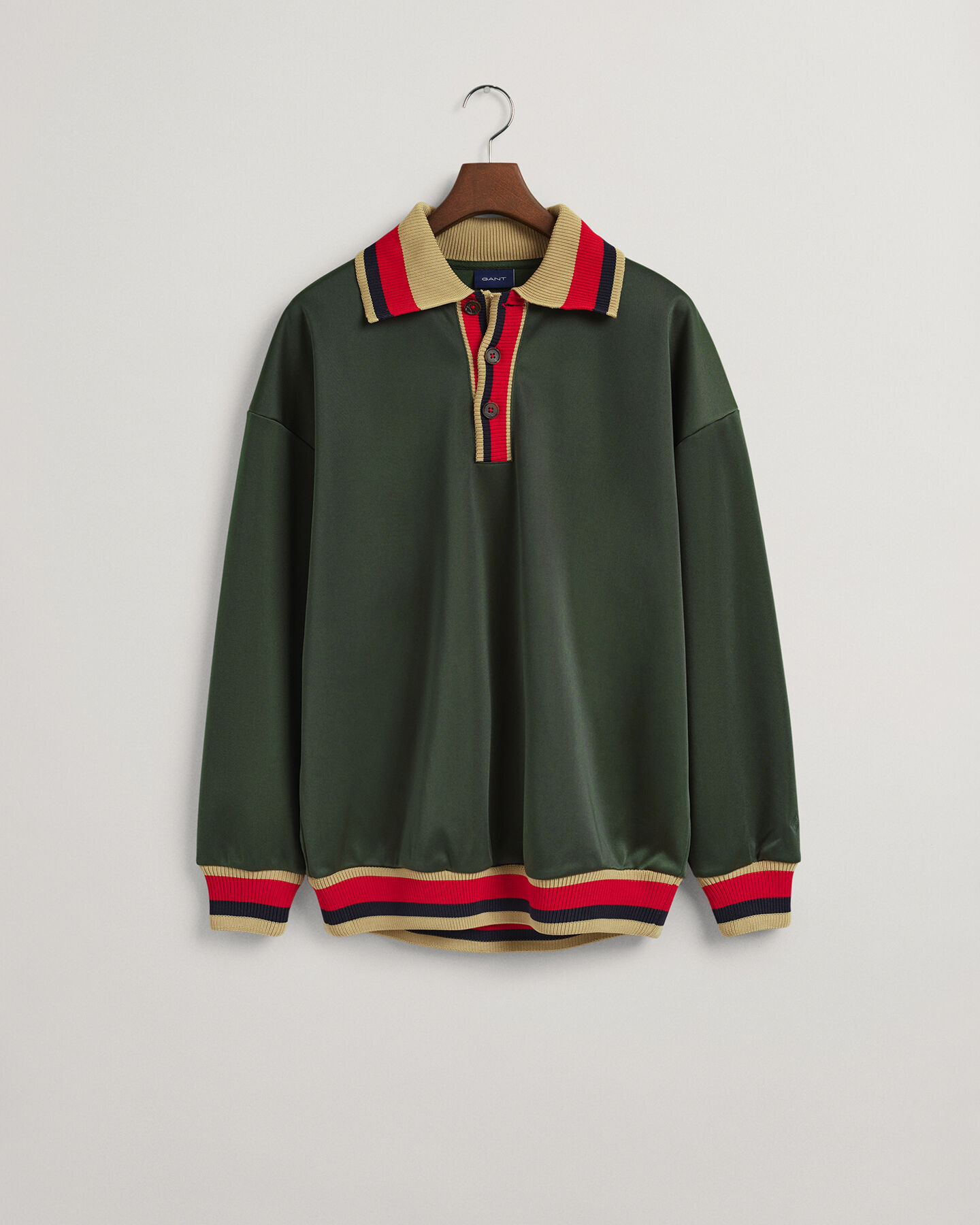 Strikket sweatshirt Rugger med krave