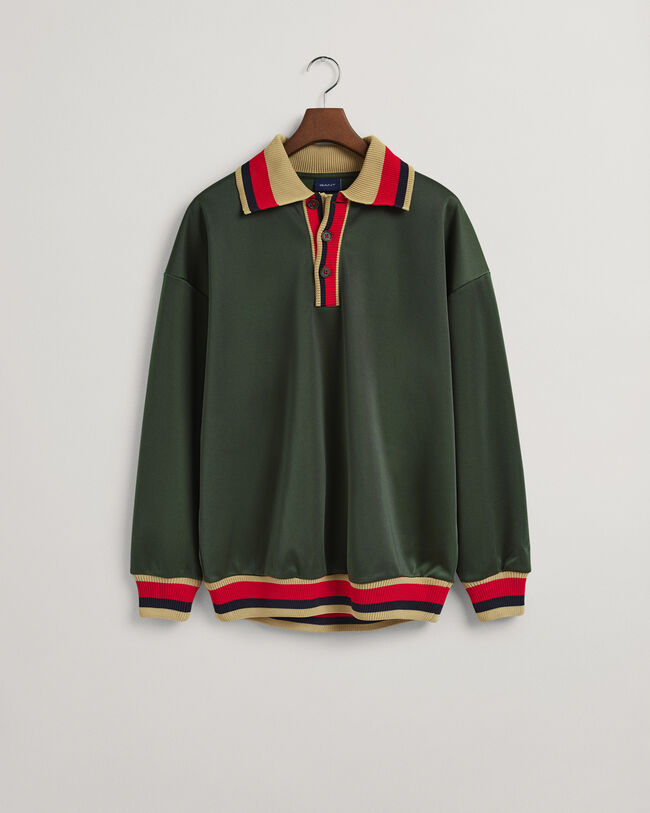 Strikket sweatshirt Rugger med krave