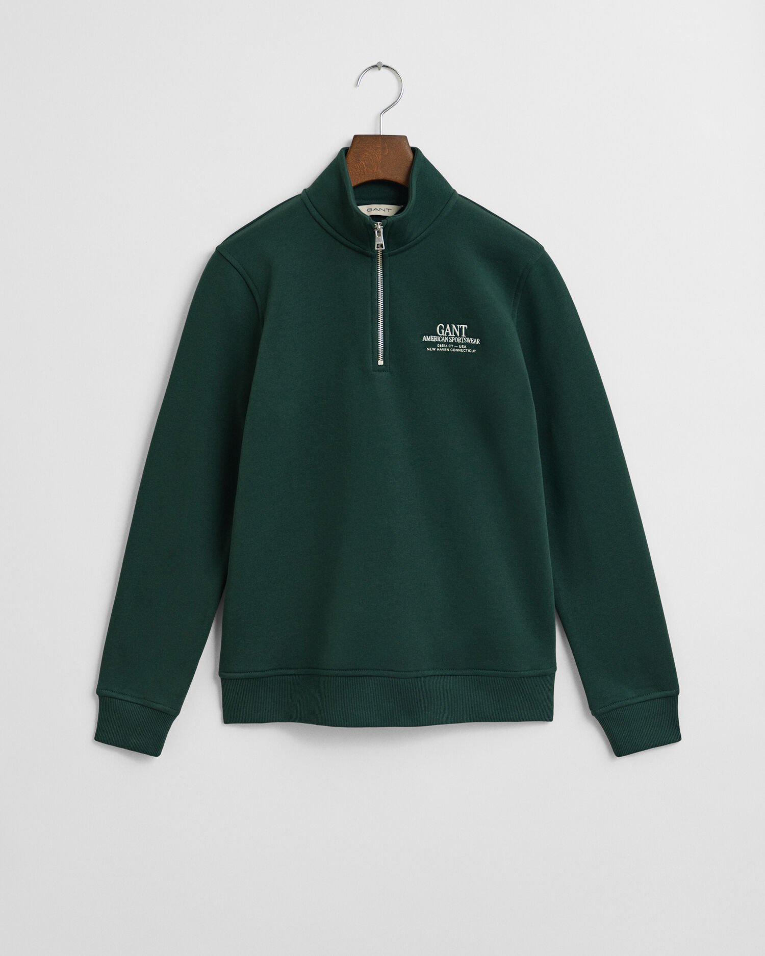 Teens sweatshirt med grafik og halv lynlås