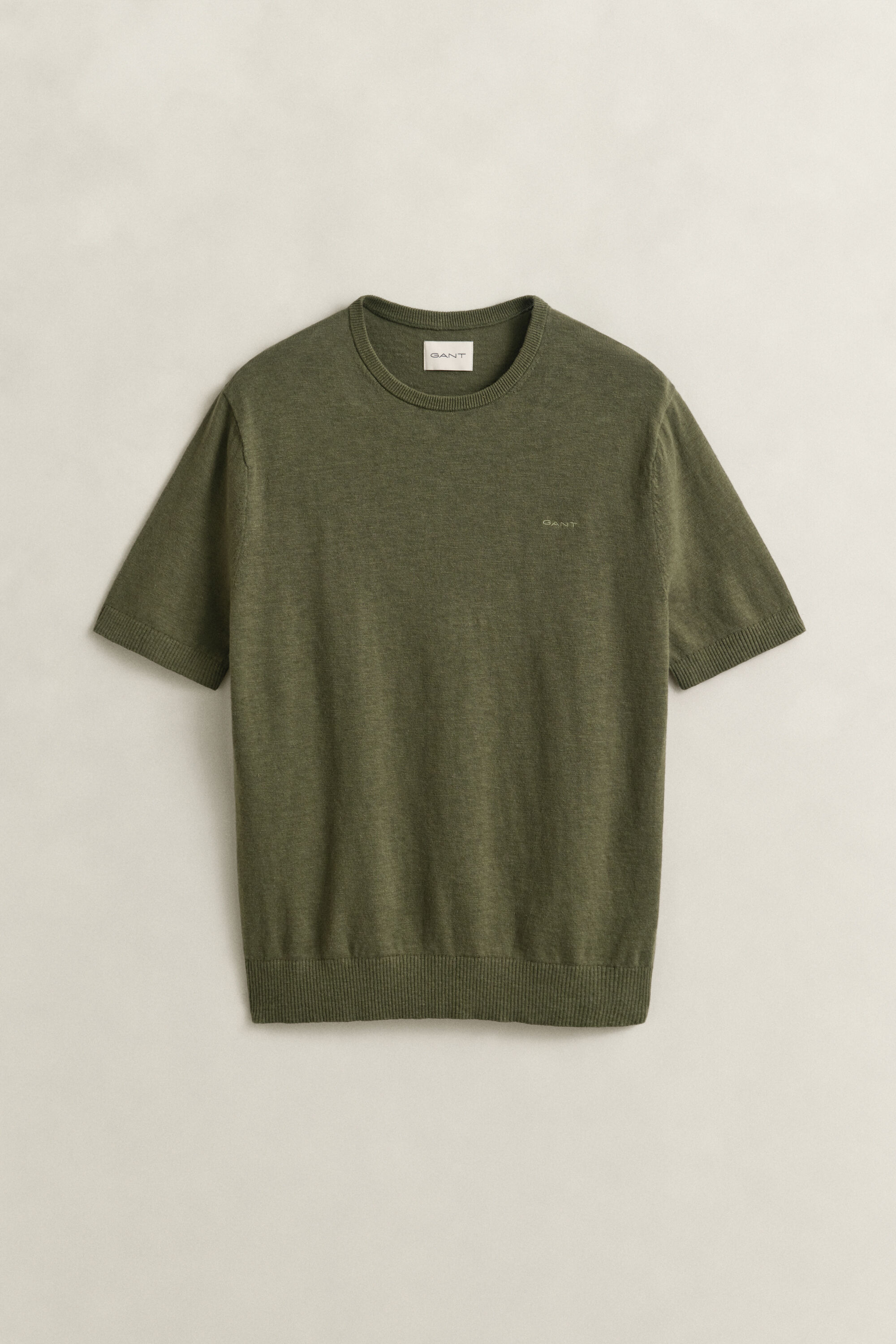 Kortærmet sweater af nopret bomuldsblanding