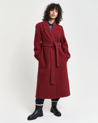 Slå om-frakke med tekstur