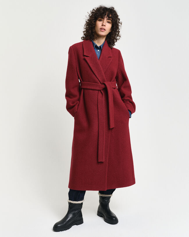 Slå om-frakke med tekstur