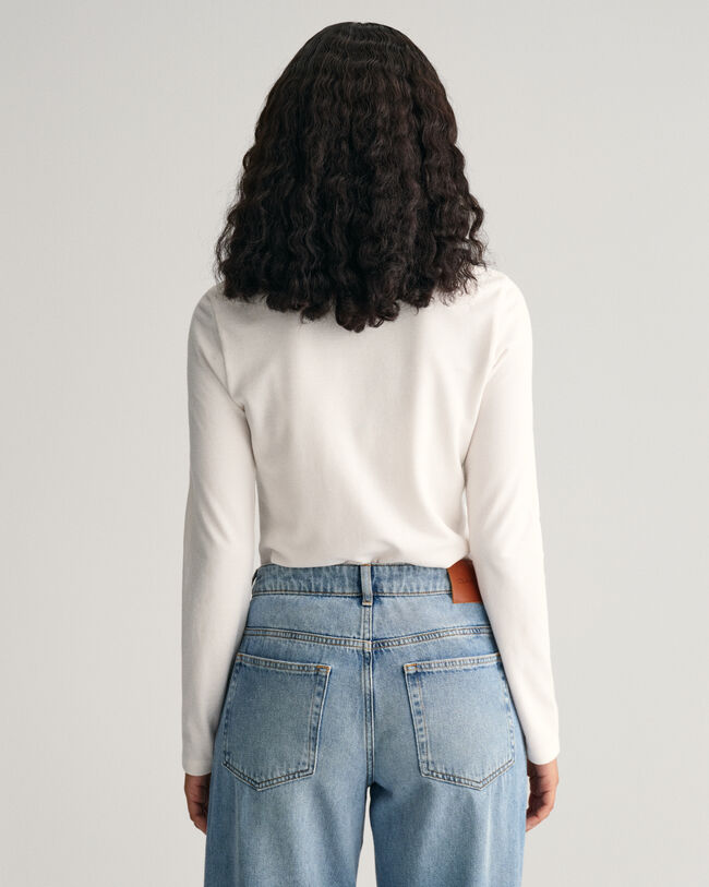 Shield langærmet piqué poloskjorte