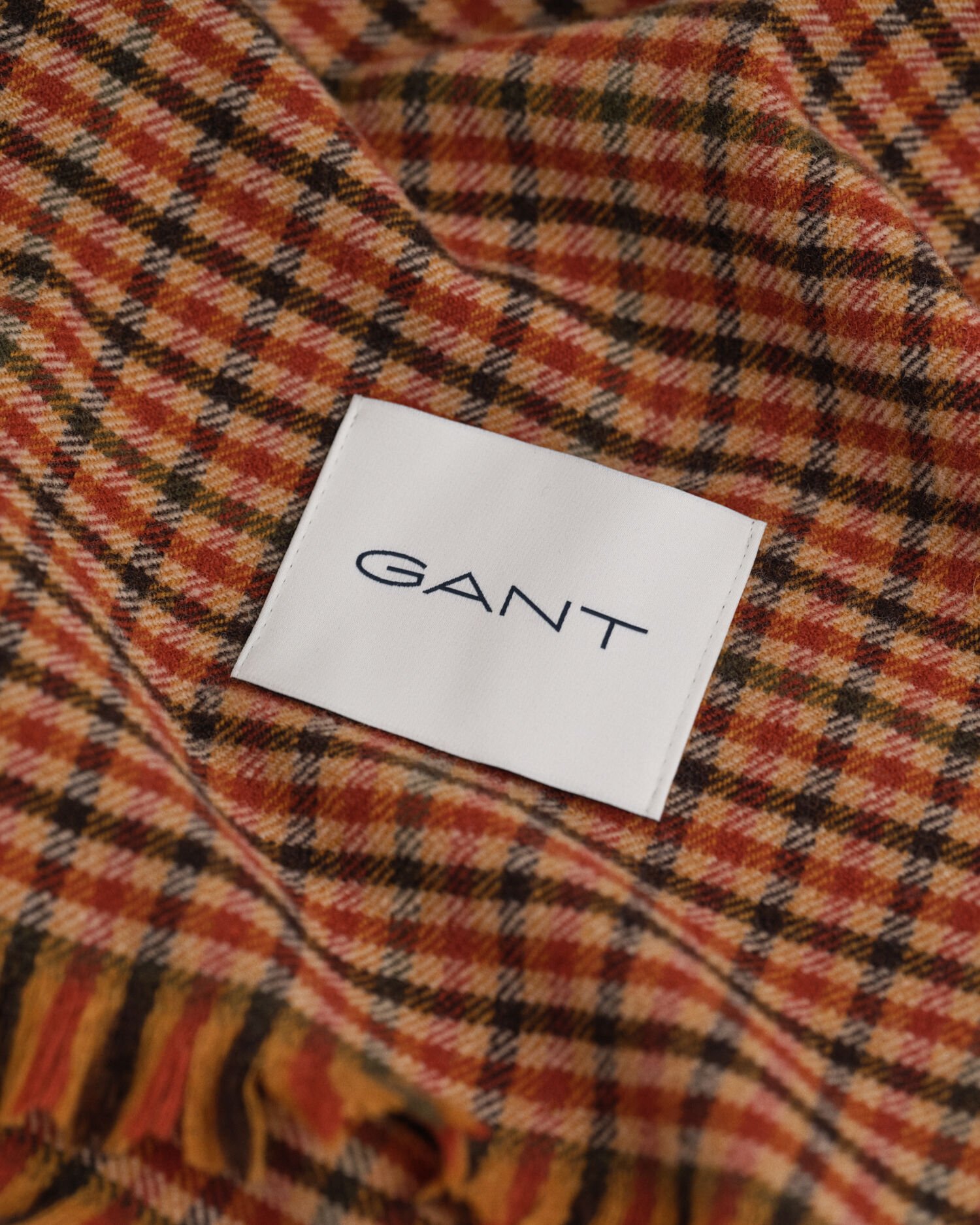 Bredt gingham tørklæde i uld