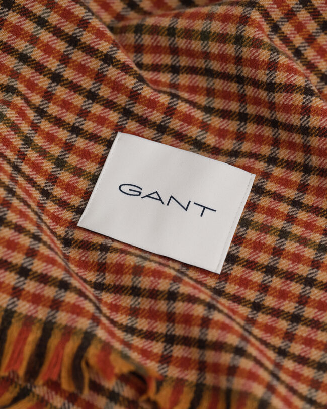 Bredt gingham tørklæde i uld